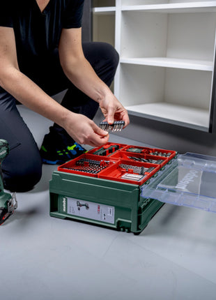 Metabo SB 18 L set perceuse à percussion sans fil 18 V 50 Nm (602317710) + 2x batteries 2,0 Ah + chargeur + atelier mobile 78 pièces + mallette