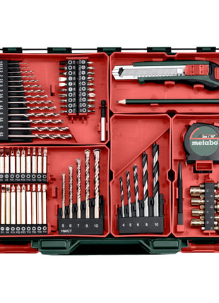 Metabo SB 18 L set perceuse à percussion sans fil 18 V 50 Nm (602317710) + 2x batteries 2,0 Ah + chargeur + atelier mobile 78 pièces + mallette