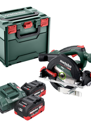 Metabo KS 18 LTX 57 BL Akku Handkreissäge 18 V 57 mm ( 611857810 ) + 2x LiHD Akku 8,0 Ah + Ladegerät + Metabox