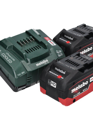 Metabo KS 18 LTX 57 BL Akku Handkreissäge 18 V 57 mm ( 611857810 ) + 2x LiHD Akku 8,0 Ah + Ladegerät + Metabox