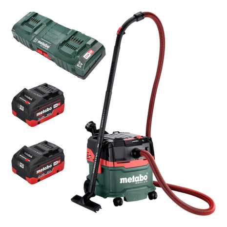 Metabo AS 36 18 L 20 PC Aspirateur eau et poussières sans fil 36 V ( 2x 18 V ) 20 L + 2x batterie LiHD 8,0 Ah + chargeur double