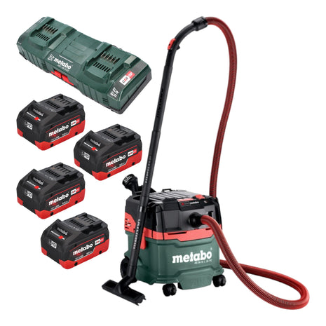 Metabo AS 36 18 L 20 PC aspirador en seco y húmedo a batería 36 V (2x 18 V) 20 L + 4x batería LiHD 8,0 Ah + cargador doble