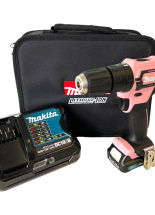 Makita HP 333 DSAP1 Akku Schlagbohrschrauber 12 V 30 Nm Pink + 1x Akku 2,0 Ah + Ladegerät + Tasche