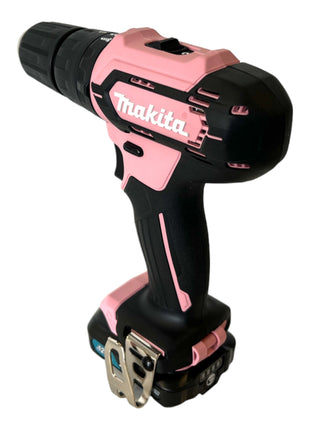 Makita HP 333 DSAP1 Akku Schlagbohrschrauber 12 V 30 Nm Pink + 1x Akku 2,0 Ah + Ladegerät + Tasche