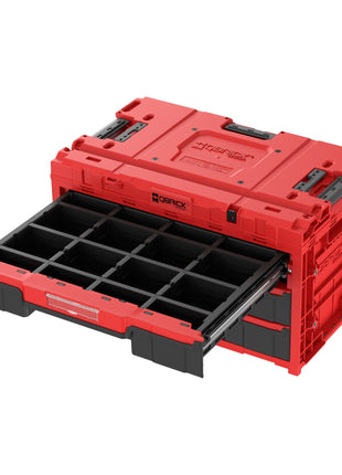 Qbrick System ONE Drawer 3 Toolbox 2.0 Rouge Boîte à outils Ultra HD 587 x 380 x 340 mm 27 l avec trois tiroirs