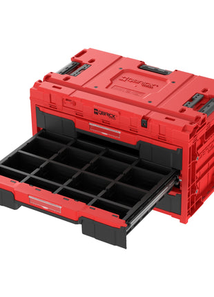 Qbrick System ONE Drawer 3 Toolbox 2.0 Rouge Boîte à outils Ultra HD 587 x 380 x 340 mm 27 l avec trois tiroirs