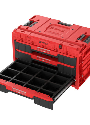 Qbrick System ONE Drawer 3 Toolbox 2.0 Rouge Boîte à outils Ultra HD 587 x 380 x 340 mm 27 l avec trois tiroirs