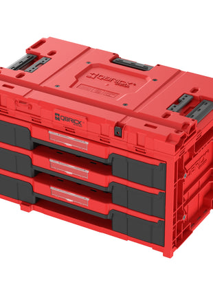 Qbrick System ONE Drawer 3 Toolbox 2.0 Rouge Boîte à outils Ultra HD 587 x 380 x 340 mm 27 l avec trois tiroirs