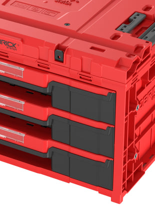 Qbrick System ONE Drawer 3 Toolbox 2.0 Rouge Boîte à outils Ultra HD 587 x 380 x 340 mm 27 l avec trois tiroirs