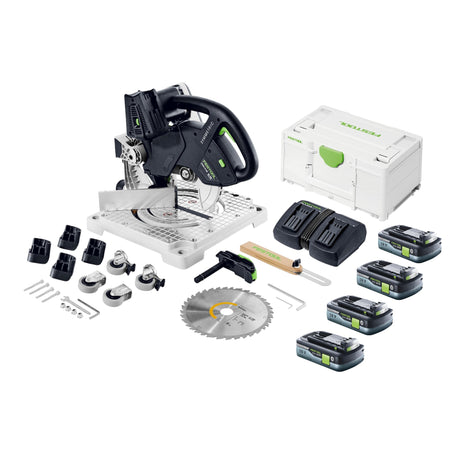 Festool SYMC 70 EB-Basic SYMMETRIC sierra de cinta a batería 36 V (2 x 18 V) 216 mm + 4x baterías 4,0 Ah + cargador doble + Systainer