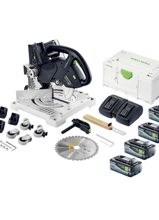 Scie à ruban sans fil Festool SYMC 70 EB-Basic SYMMETRIC 36 V (2 x 18 V) 216 mm + 4x batteries 8,0 Ah + double chargeur + Systainer