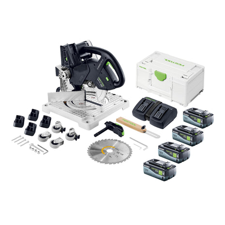 Festool SYMC 70 EB-Basic SYMMETRIC sierra de cinta a batería 36 V (2 x 18 V) 216 mm + 4x baterías 8,0 Ah + cargador doble + Systainer