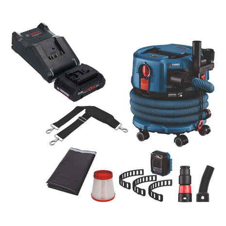 Bosch GAS 18V-12 MC Professional Aspirateur sans fil BITURBO Brushless + 1x batterie ProCore 4,0 Ah + chargeur + accessoires