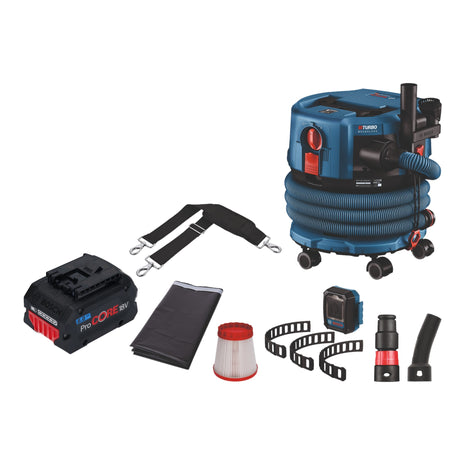 Aspirateur sans fil Bosch GAS 18V-12 MC Professional BITURBO brushless + 1x batterie ProCore 8,0 Ah + accessoires - sans chargeur