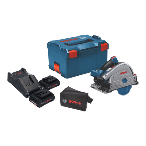 Bosch GKT 18V-52 GC Professional Akku Tauchsäge 18 V 140 mm BITURBO Brushless + 2x ProCore Akku 4,0 Ah + Ladegerät + Connectivity Modul + L-Boxx