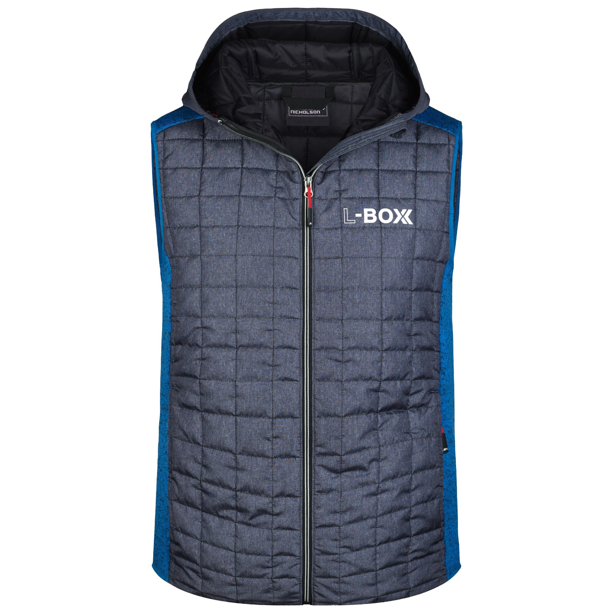 L Boxx Herren Hybrid Strickfleece Gilet Weste royal melange anthracite melange Groesse L 0 - toolbrothers