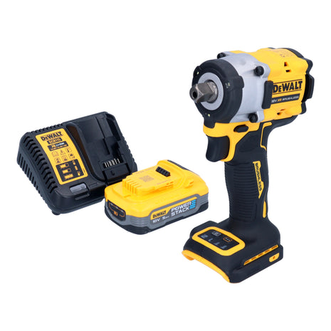 Llave de impacto a batería DeWalt DCF 922 H1 18 V 406 Nm 1/2" sin escobillas + 1x batería Powerstack 5,0 Ah + cargador