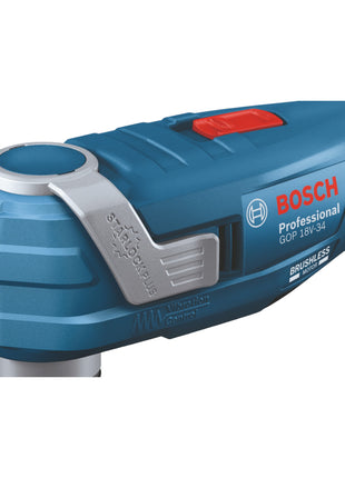 Bosch GOP 18V-34 Professional Multicortadora a batería 18 V Starlock Plus + 1x batería 2,0 Ah + cargador + 17 accesorios + L-Boxx