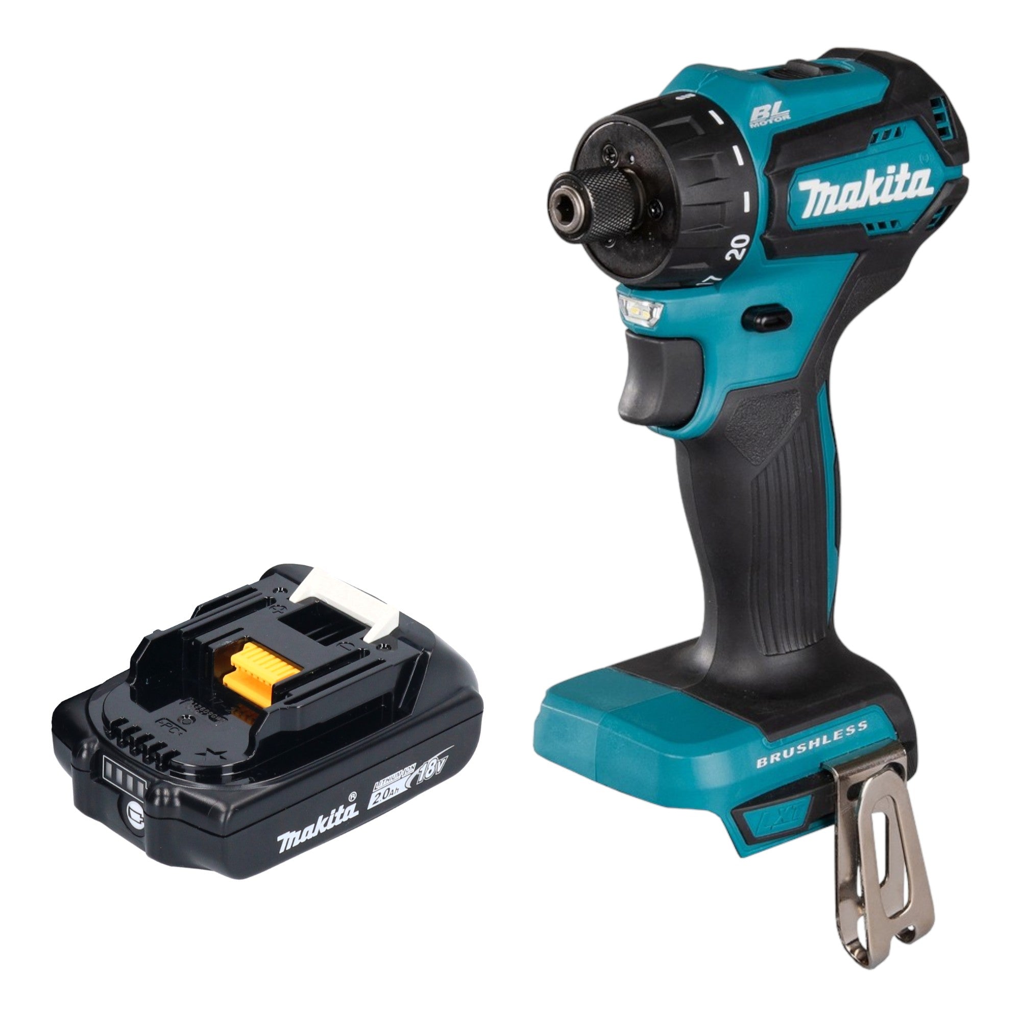 Makita DDF 083 A1 Akku Bohrschrauber 18 V 40 Nm 1 4 Brushless 1x Akku 2 0 Ah ohne Ladegeraet 0 - toolbrothers