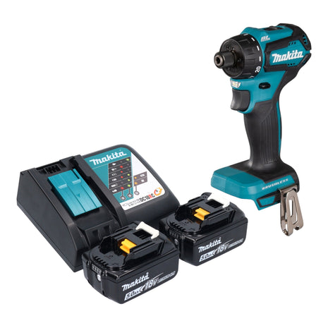 Makita DDF 083 RT akumulatorowa wiertarko-wkrętarka 18 V 40 Nm 1/4'' bezszczotkowa + 2x akumulator 5,0 Ah + ładowarka