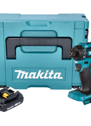 Makita DDF 083 A1J taladro atornillador inalámbrico 18 V 40 Nm 1/4'' sin escobillas + 1x batería 2,0 Ah + Makpac - sin cargador