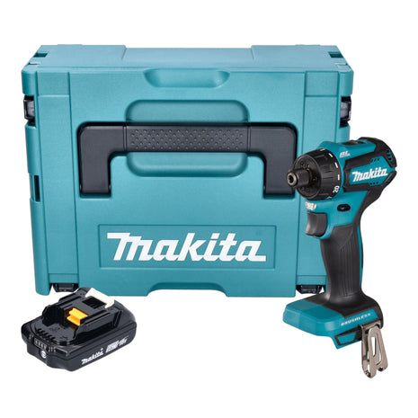 Makita DDF 083 A1J Akku Bohrschrauber 18 V 40 Nm 1/4'' Brushless + 1x Akku 2,0 Ah + Makpac - ohne Ladegerät