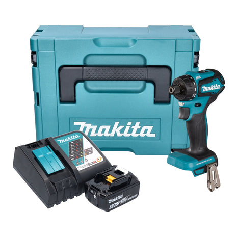 Makita DDF 083 RT1J Akumulatorowa wiertarko-wkrętarka 18 V 40 Nm 1/4'' bezszczotkowa + 1x akumulator 5,0 Ah + ładowarka + Makpac