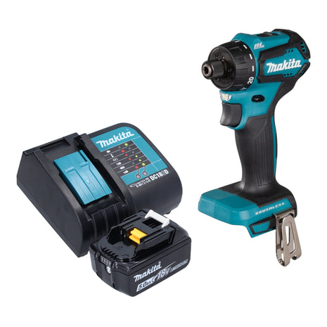 Makita DDF 083 ST1 akumulatorowa wiertarko-wkrętarka 18 V 40 Nm 1/4'' bezszczotkowa + 1x akumulator 5,0 Ah + ładowarka