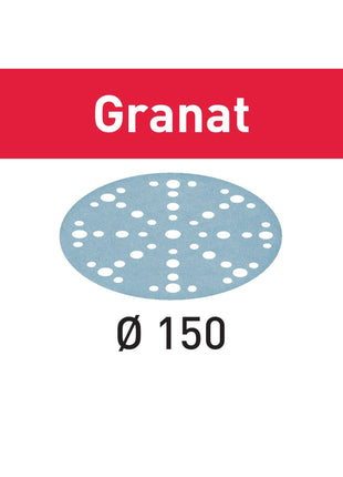 Festool STF D150/48 P220 GR/10 disque abrasif grenat 150 mm P220 40 pièces (4x 578137) pour RO 150, ES 150, ETS 150, ETS EC 150, LEX 150, WTS 150, HSK-D 150