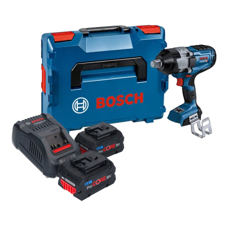 Bosch GDS 18V-1600 HC Profesjonalny akumulatorowy klucz udarowy 18 V 1600 Nm 3/4'' BITURBO Brushless ( 06019M1002 ) + 2x akumulator ProCORE 8,0 Ah + ładowarka + L-Boxx