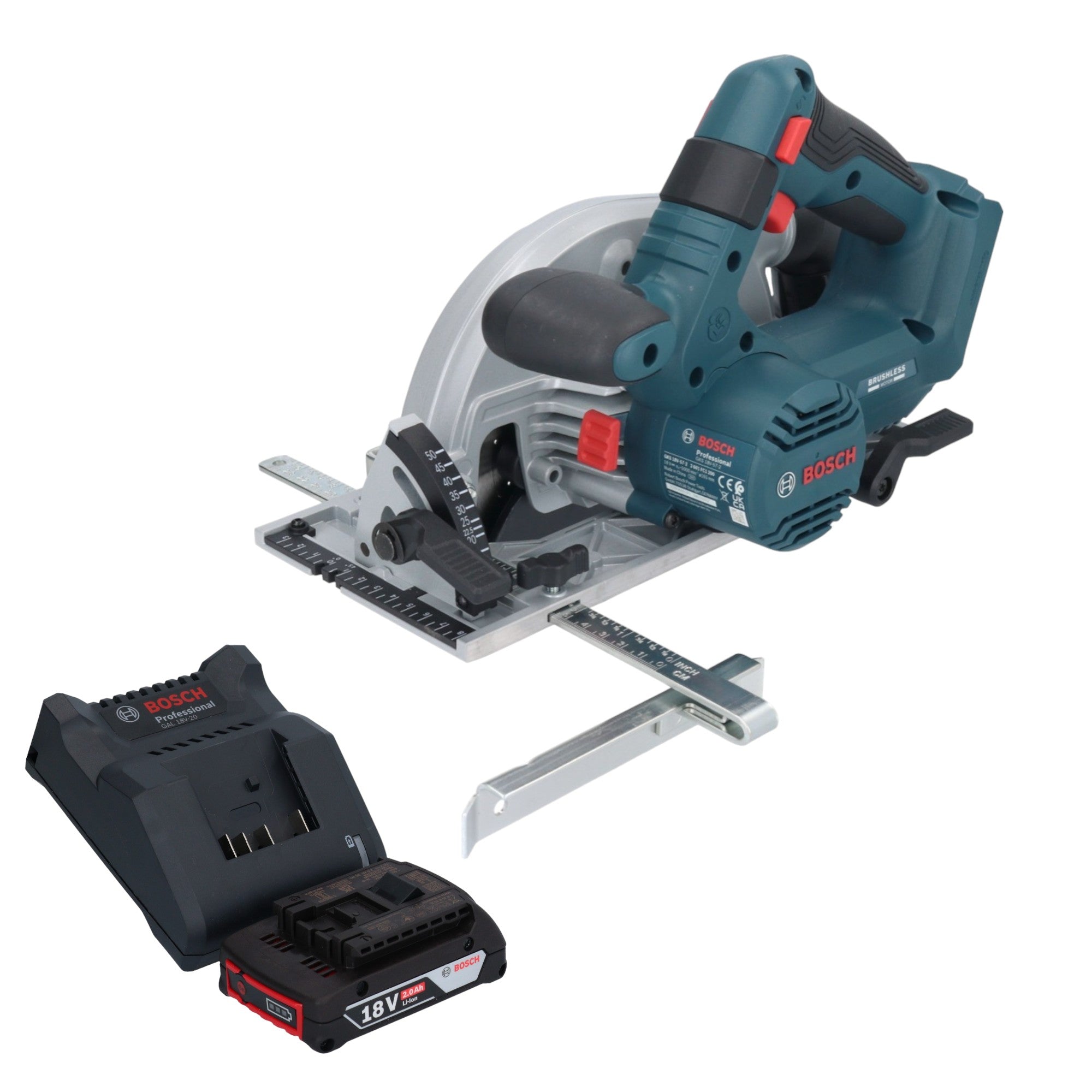 Bosch GKS 18V 57 2 Professional Akku Handkreissaege 18 V 165 mm Brushless 1x Akku 2 0 Ah Ladegeraet 0 - toolbrothers