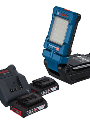 Bosch GLI 18V-800 Luz de batería profesional 18 V 800 lm + 2x baterías 2,0 Ah + cargador