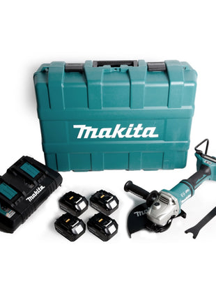 Makita DGA 901 PM4KU2 Akku Winkelschleifer 36V ( 2x18V ) 230mm Brushless + 4x Akku 4,0Ah + Doppelladegerät + Ezynut + Koffer - Toolbrothers