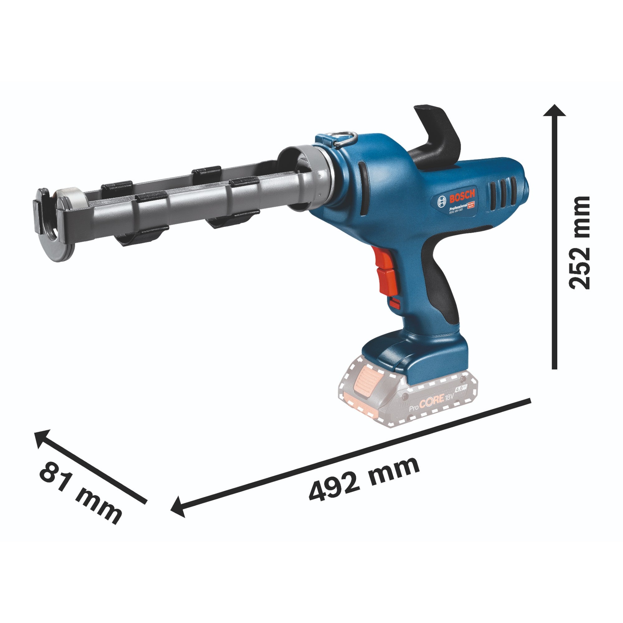 Bosch GCG 18V 310 Professional Akku Kartuschenpresse 18 V 310 ml 3 5 kN 1x Akku 2 0 Ah Ladegeraet 3 - toolbrothers