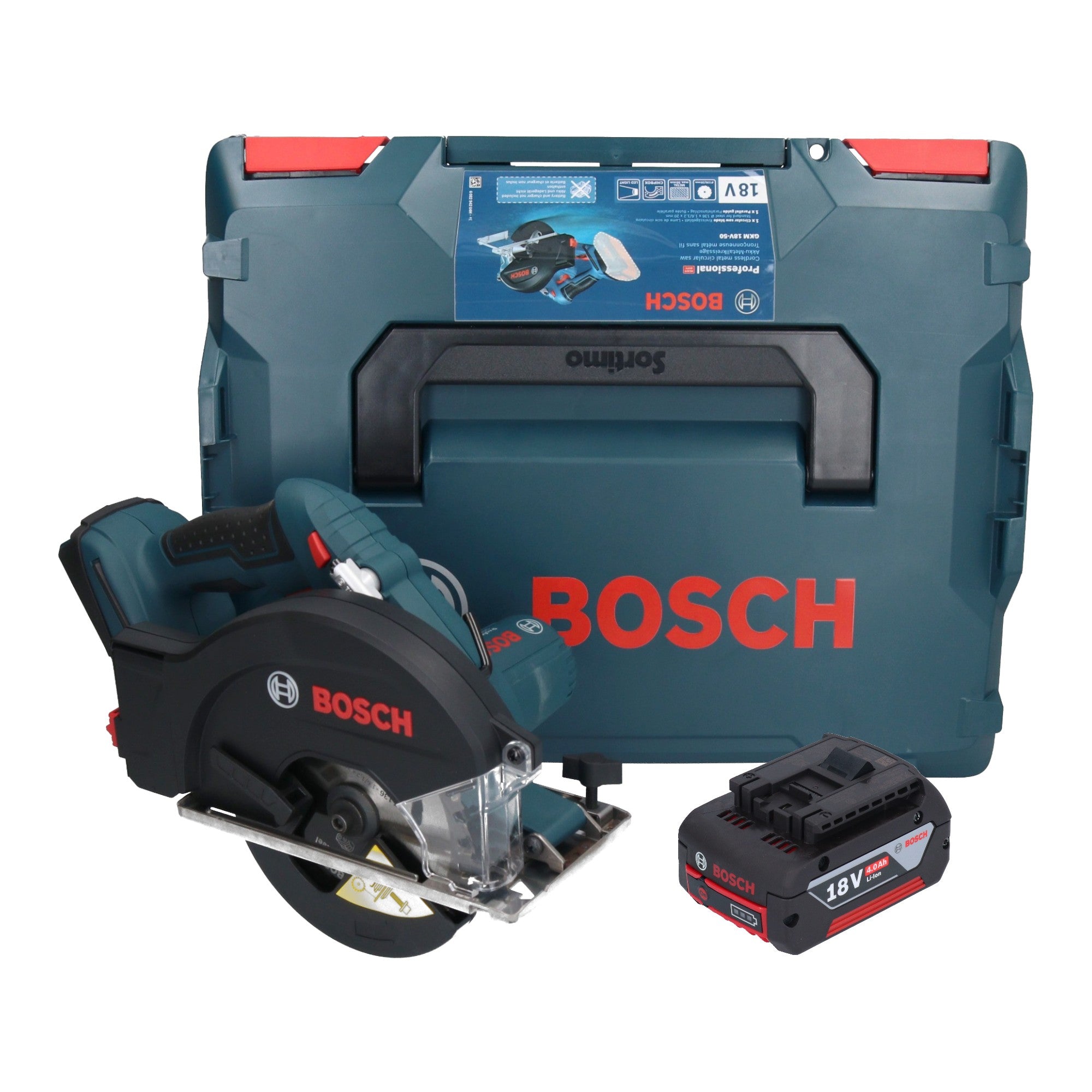 Bosch GKM 18V 50 Professional Akku Metall Handkreissaege 18 V 136 mm Brushless 1x Akku 4 0 Ah L Boxx ohne Ladegeraet 0 - toolbrothers