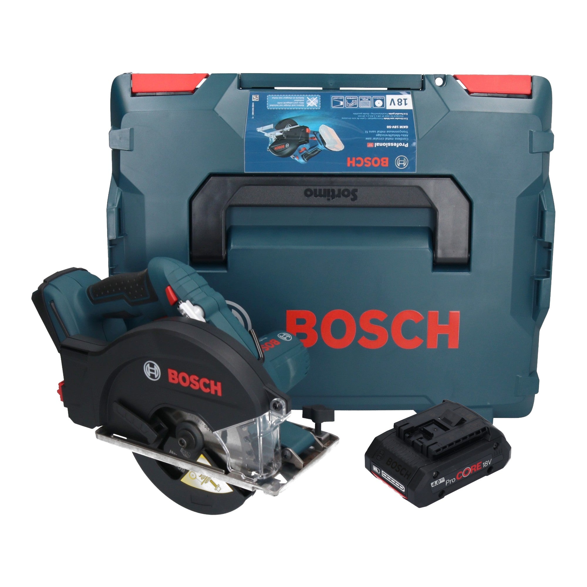Bosch GKM 18V 50 Professional Akku Metall Handkreissaege 18 V 136 mm Brushless 1x ProCORE Akku 4 0 Ah L Boxx ohne Ladegeraet 0 - toolbrothers