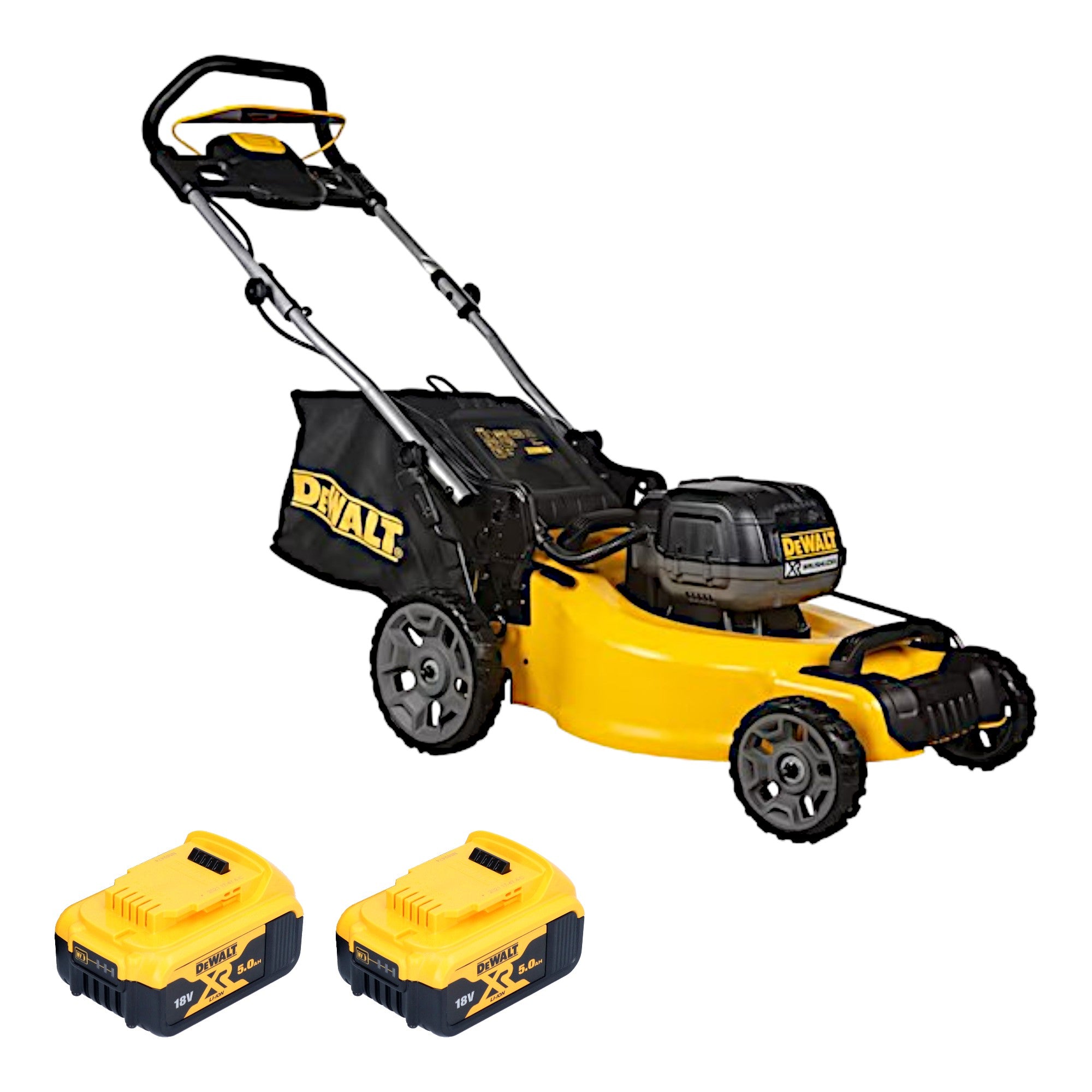 DeWalt DCMW 564 N Akku Rasenmaeher 36 V 2x 18 V 48 cm Brushless 2x Akku 5 0 Ah ohne Ladegeraet 0 - toolbrothers
