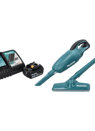 Makita DCL 180 RT1 Akku Staubsauger 18 V Grün + 1x Akku 5,0 Ah + Ladegerät - Toolbrothers