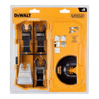 Accesorios multiherramienta DeWalt DT 20715-QZ 5 piezas para madera, madera con clavos, plástico, placas de yeso, residuos de pintura y cola.