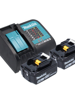 Makita DHR 202 SMW akumulatorowa wiertarko-wkrętarka 18 V 20 mm 2,0 J biała + 2x akumulator 4,0 Ah + ładowarka + walizka