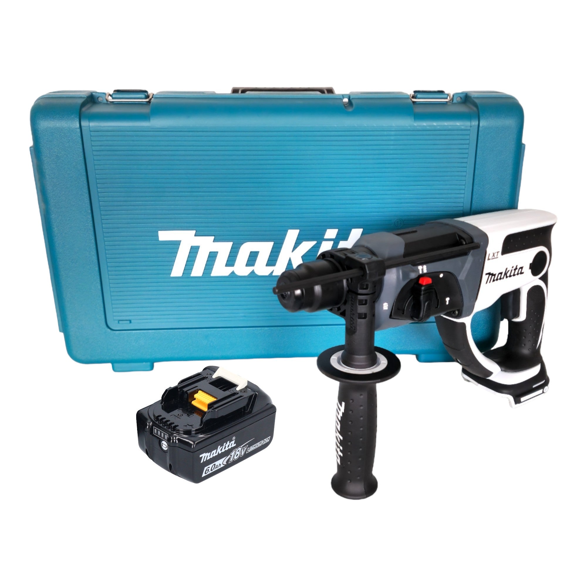 Makita DHR 202 G1W Akku Bohrhammer 18 V 20 mm 2 0 J weiss 1x Akku 6 0 Ah Koffer ohne Ladegeraet 0 - toolbrothers