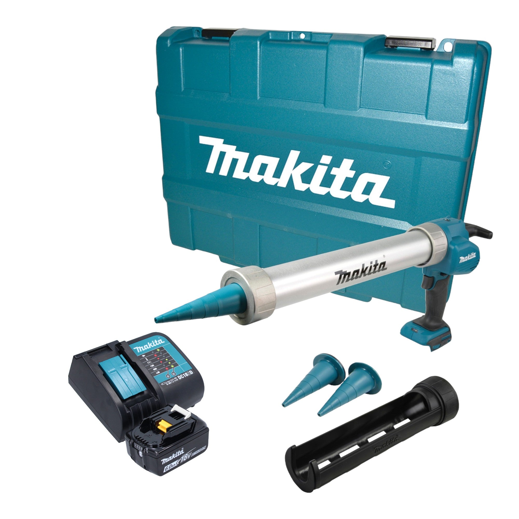 Makita DCG 180 SG1XK Akku Kartuschenpistole 18 V 300 600 ml 1x Akku 6 0 Ah Ladegeraet Koffer 0 - toolbrothers