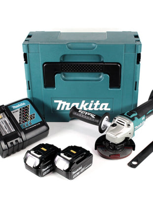 Makita DGA 454 RTJ Akku Winkelschleifer 18 V 115mm + 2x Akku 5,0Ah + Ladegerät + Makpac - Toolbrothers