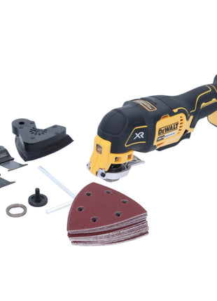 Oscillateur à batterie DeWalt DCS 355 N, outil multifonction 18 V sans balais + kit d'accessoires 29 pièces + lampe à batterie DeWalt DCL 040 18 V XR Li-Ion