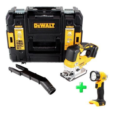 DeWalt DCS 334 NT Akku Pendelhub Stichsäge 18V Brushless Solo + TSTAK + DeWalt DCL 040 18V XR Li-Ion Akku Lampe