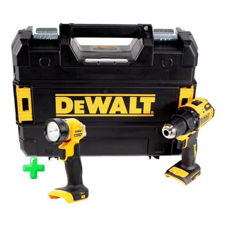 DeWalt DCD 708 NT Perceuse-visseuse sans fil 18 V Li-Ion Brushless Solo en boîte TSTAK + DeWalt DCL 040 18V XR Li-Ion Lampe rechargeable