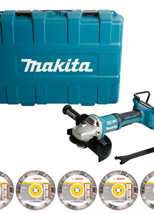 Makita DGA 900 ZKX2 Akku Winkelschleifer 36V ( 2x18V ) 230mm Brushless Solo + Ezynut + 5x Trennscheibe + Koffer - ohne Akku, ohne Ladegerät - Toolbrothers