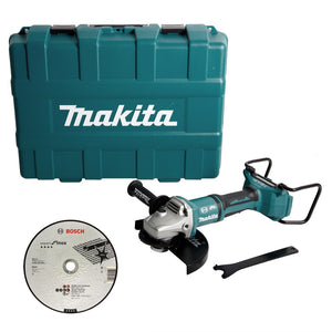 Makita DGA 900 ZKX2 Akku Winkelschleifer 36V ( 2x18V ) 230mm Brushless Solo + Ezynut + 25x Trennscheibe + Koffer - ohne Akku, ohne Ladegerät