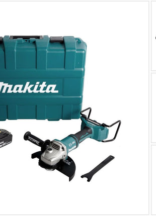 Makita DGA 900 TKX2 Akku Winkelschleifer 36V ( 2x18V ) 230mm Brushless + 2x Akku 5,0Ah + Ezynut + Koffer - ohne Ladegerät - Toolbrothers