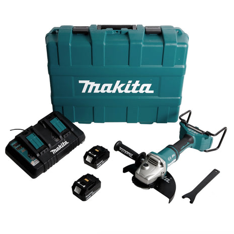 Makita DGA 900 PTKX2 Akku Winkelschleifer 36V 2x18V 230mm Brushless 2x Akku 5 0Ah Doppelladegeraet Ezynut Koffer 1 - toolbrothers